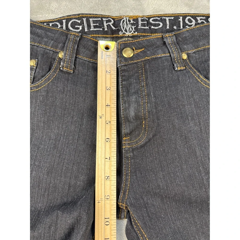 Christian Audigier Jeans Mens 31x34 Straight Dark Wash Embroidered Tattoo EUC